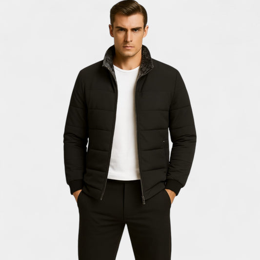 Arden | Men’s Quilted Winter Jacket with Fur-Lined High Collar