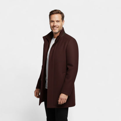 Eldran | Men’s Wool Mid-Length Double Collar Coat