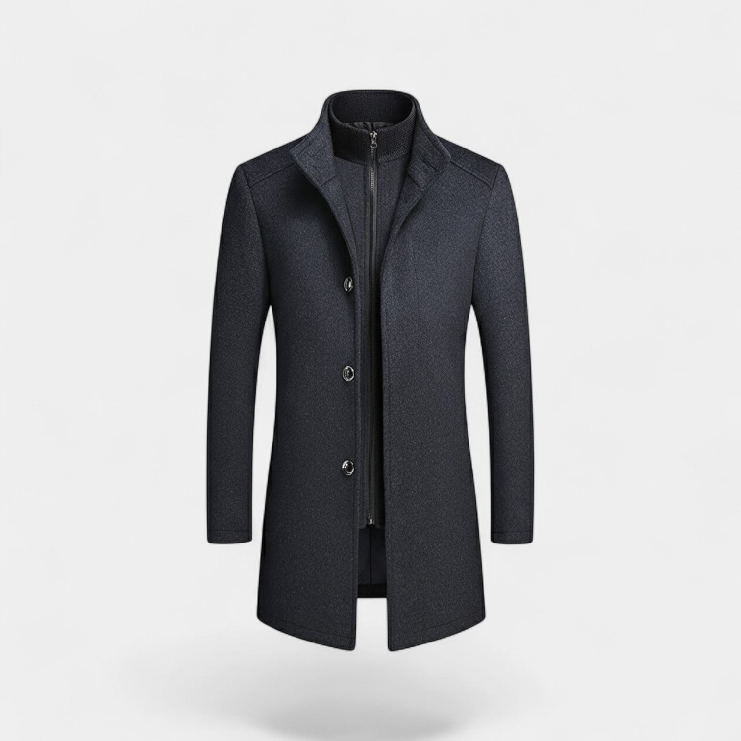 Eldran | Men’s Wool Mid-Length Double Collar Coat