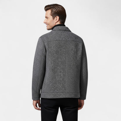 Lorenzo | Men’s Wool Blend High Collar Overcoat