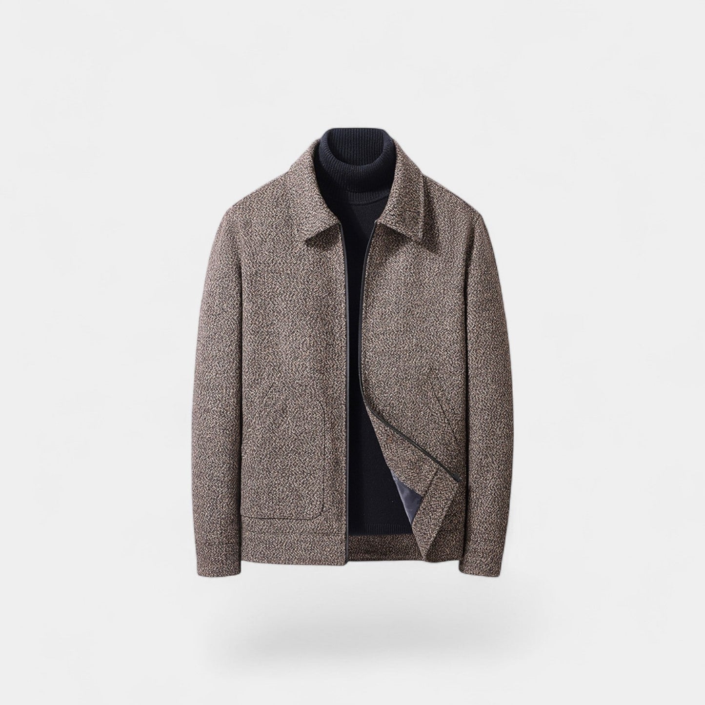 Lorenzo | Men’s Wool Blend High Collar Overcoat