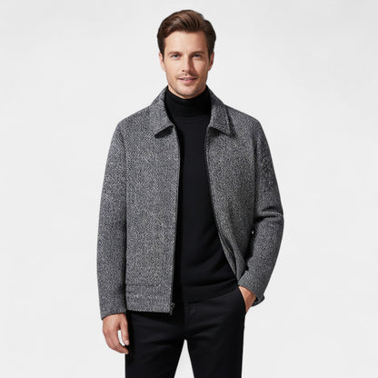 Lorenzo | Men’s Wool Blend High Collar Overcoat