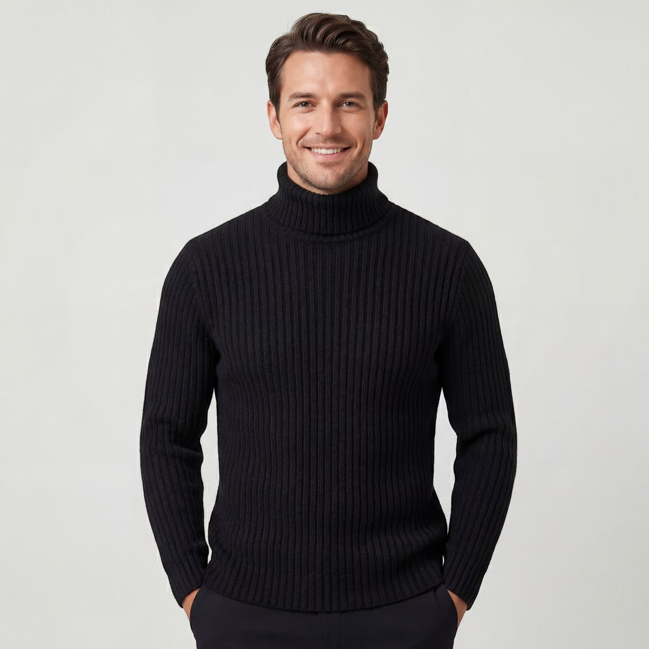 Lucien | Men’s Slim Fit Wool Blend Turtleneck Sweater