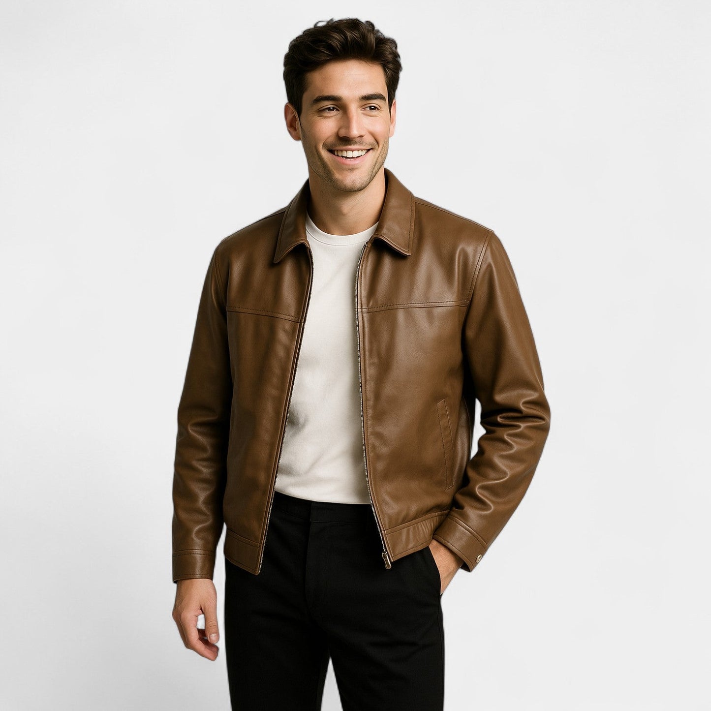 Riche Cote | Men’s Slim Fit PU Leather Coat