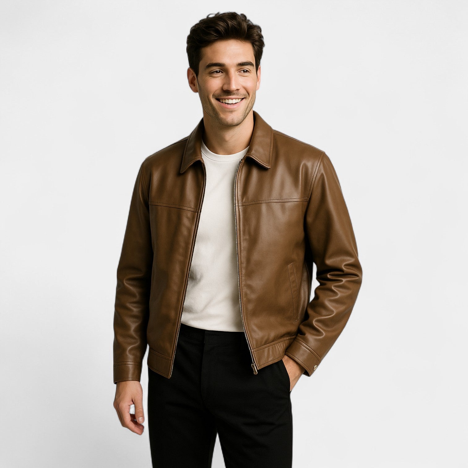 Riche Cote | Men’s Slim Fit PU Leather Coat