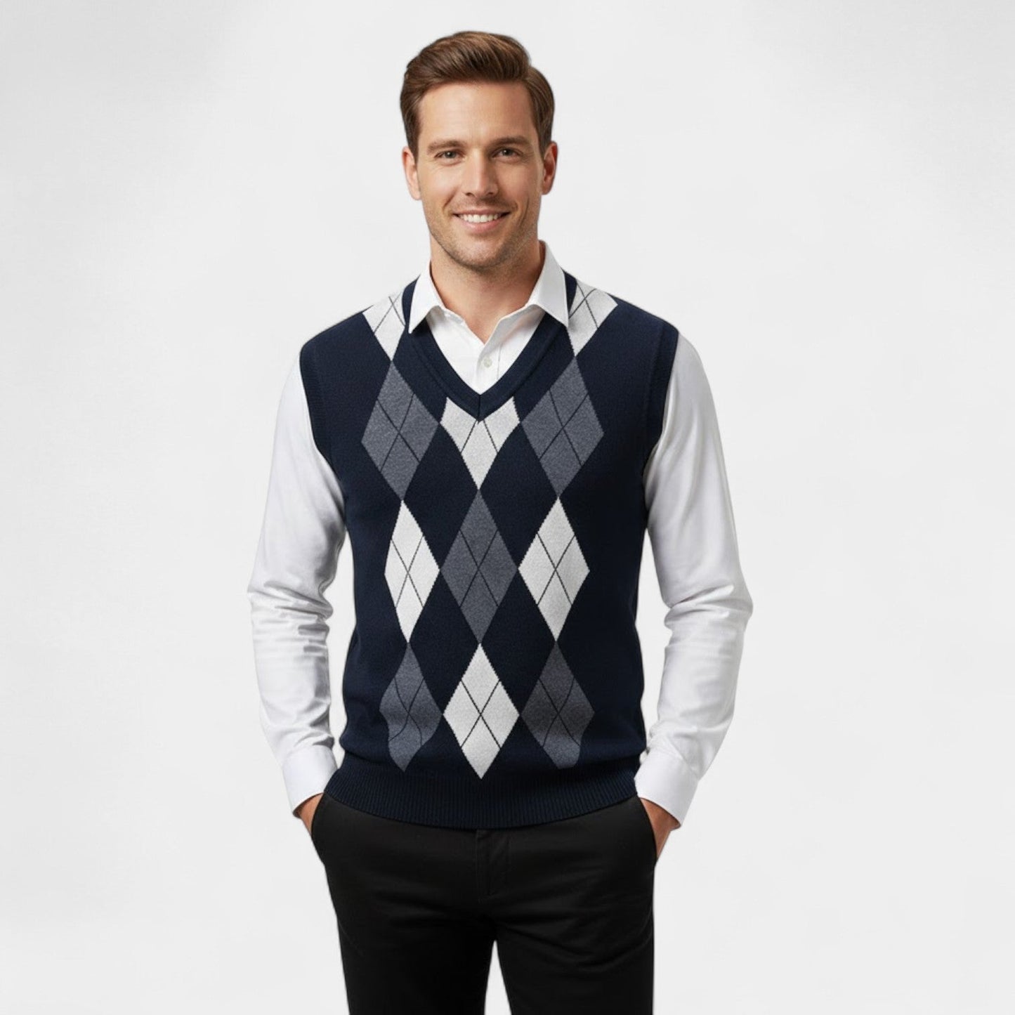 Rowan | Men’s Plaid Knit Sweater Vest