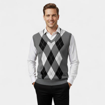 Rowan | Men’s Plaid Knit Sweater Vest