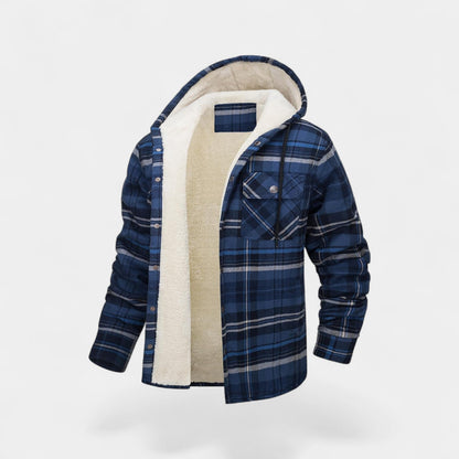 Velmont | Men’s Plaid Fleece-Lined Hooded Jacket