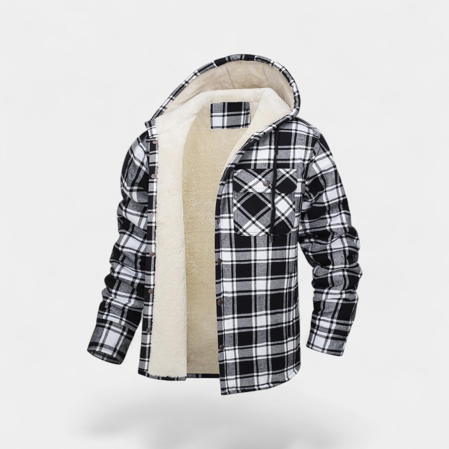 Velmont | Men’s Plaid Fleece-Lined Hooded Jacket