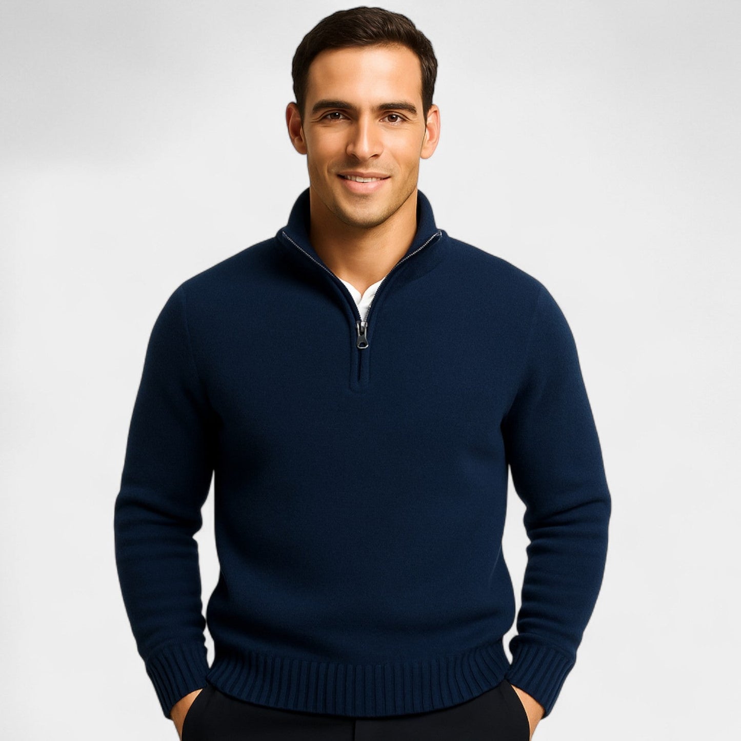 Velmont | Men’s Thermal Cotton Blend Quarter-Zip Sweater