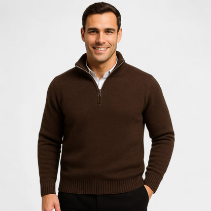 Velmont | Men’s Thermal Cotton Blend Quarter-Zip Sweater