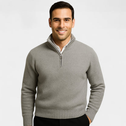 Velmont | Men’s Thermal Cotton Blend Quarter-Zip Sweater