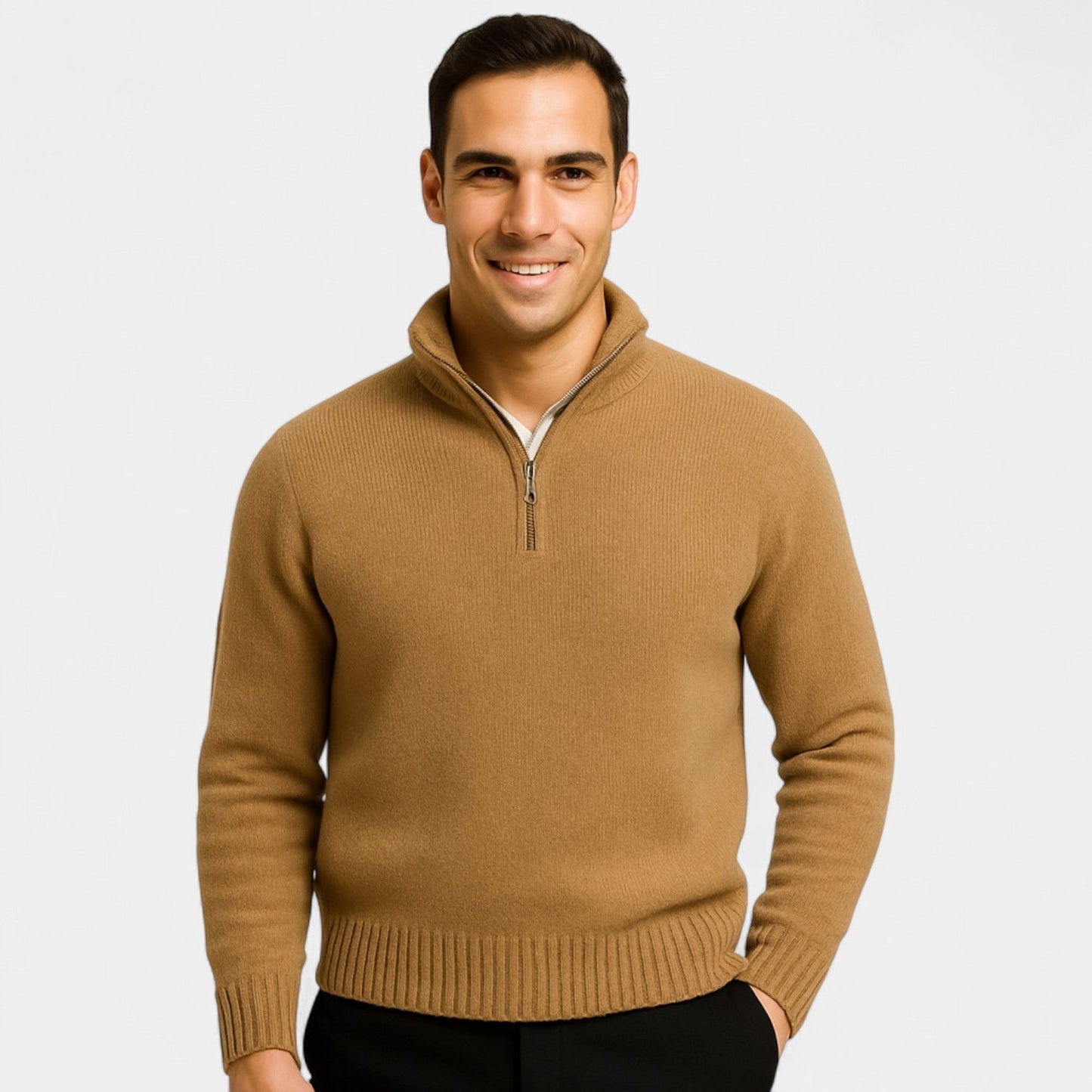 Velmont | Men’s Thermal Cotton Blend Quarter-Zip Sweater