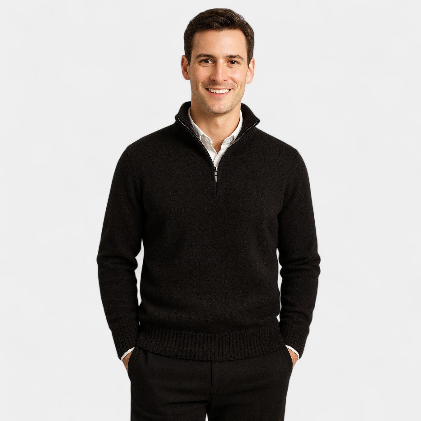 Velmont | Men’s Thermal Cotton Blend Quarter-Zip Sweater